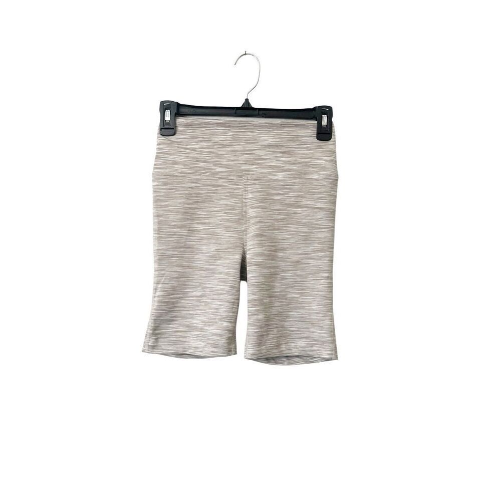 Outdoor Voices Flow 7” Athletic Fold Over High‎ Rise Bike Tan Heathered Shorts